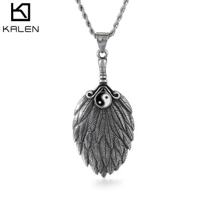 China Fashionable KALE Feather Stainless Steel Pendant For Men for sale