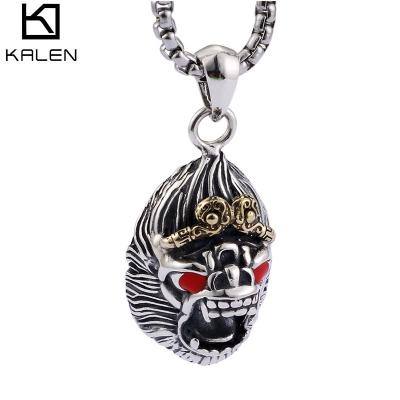 China No KALEN Myth Sun Wukong Chinese Silver Color 925 Sterling Silver Pendant For Men for sale