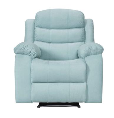 China Massage ENVIRONMENTAL PROTECTION PU AND WATERPROOF lazy with stuffed manual cushions woven fabric mint color recliner chair for sale