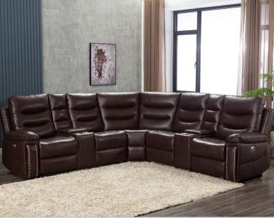 China Luxury Air Extended Leather L-Shape Cornerset Sofa Modern Living Room Sofa Set European Style Synthetic Leather Solid Wood+plywood for sale