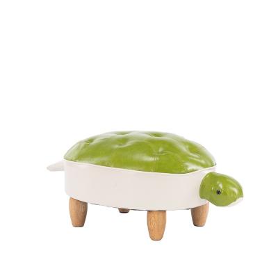 China High Quality Convertible Furniture Green Turtle Kids Animal Wooden Stool for sale