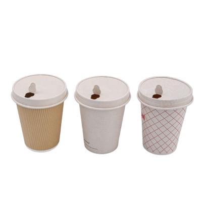 China New Design Biodegradable Coating Coffee Cup Plastic Free Paper Custom Logo The Same Paper Coating Lid for sale