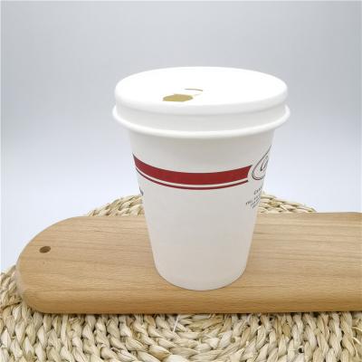 China Biodegradable Custom Logo Printing Coffee Cup Disposable Paper Biodegradable Paper Cups With Lid Paper Cover for sale