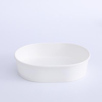 China White Paper Bowls Food Packaging Containers Biodegradable Compostable Salad Fruit Store for sale