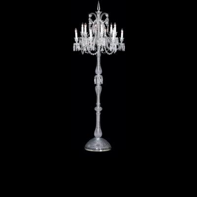 China Luxury Custom Large Chrome Baccarat Hotel Room Baccarat Crystal Keyming Floor Lamp for sale