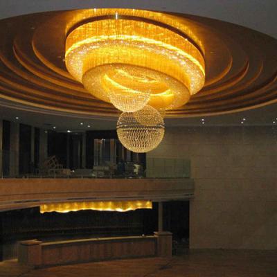 China Hotel Modern Flush Mount Large Oval Globe Crystal Chandelier for sale