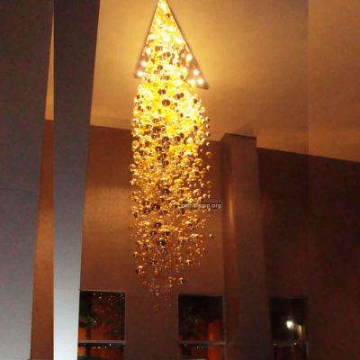 China Modern Modern Hotel Long Crystal Or Glass Ball Chandelier Pendant Light for sale