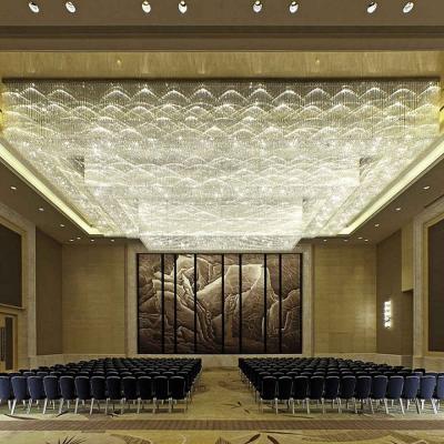 China Custom Modern Modern Glass Crystal Tube Hotel Rectangular Chandelier for sale