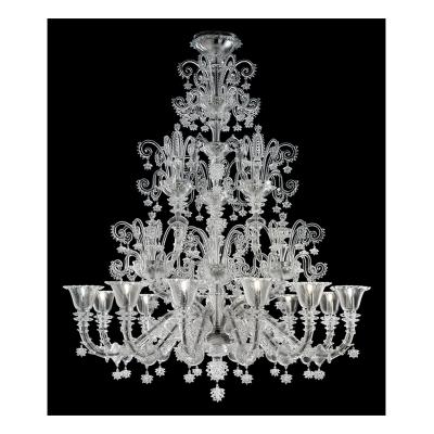 China Modern luxury style modern murano style villa chandelier lights 18 glass art hotel glass chandelier for sale