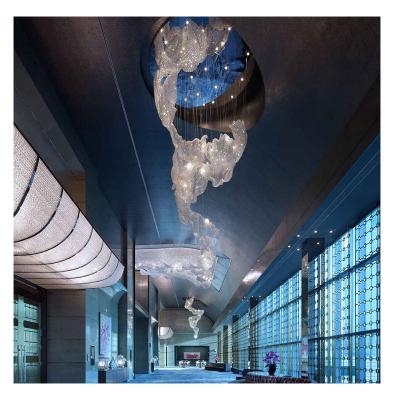 China Large Modern Custom Made Starry Sky Clouds Art Crystal Chandelier For Hotel for sale