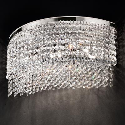 China Modern Hotel Led Wall Sconce With Crystal Fabric Shade for sale