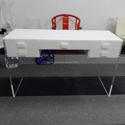 China Jiacheng Acrylic Vanity Table Adjustable White Color White Color Acrylic Dressing Table White For Living Room for sale