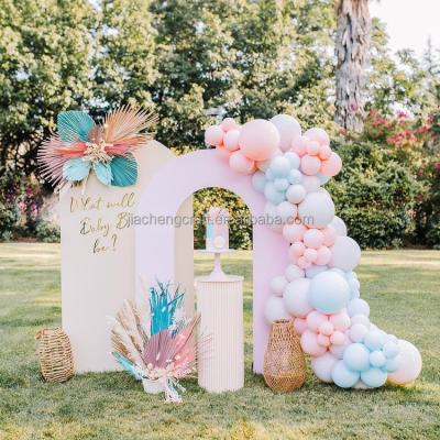 China Wedding Jiacheng Wedding Supplies Party Events Acrylic Color Backdrop Stand PVC U-shape Pink Arch For Wedding PVC Backdrop for sale