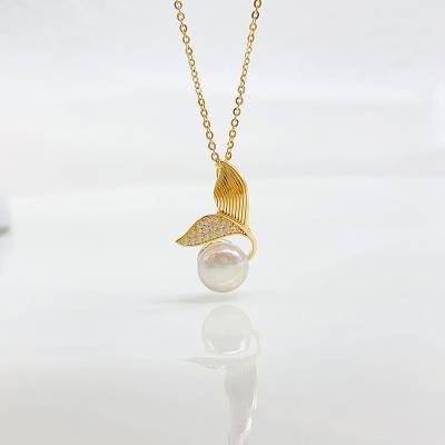 China FASHIONABLE Custom Round Real Freshwater Natural Freshwater Cultured With 18K Gold Pearl Necklace for sale