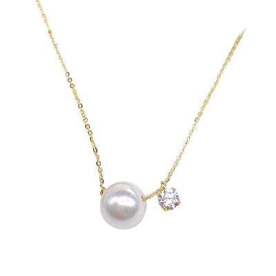 China FASHIONABLE Soft Simple Silver Necklace Pearl Birthday Gift Classic Zircon Pen for sale