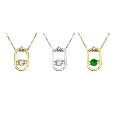 China FASHIONABLE Green Zircon Pendant Necklace High Quality Delicate Rose Gold Necklace For Women for sale