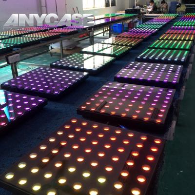 China 10years warranty light weight event and wedding white bar pixel pixel colorful digital dance floor suppliers 100*100cm ANYCASE for sale