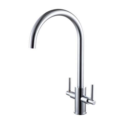 China High Handle Kitchen Faucet Water Faucet Guangdong Faucets Wholesalers Thermostatic Swan Neck Double Faucet Kitchen Sink Faucet for sale