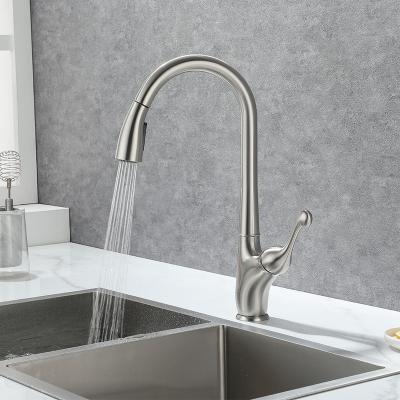 China 2021 Hot Sale Modern Brass Pull Down Kitchen Faucets Mixer Taps Kitchen Faucets Manufacturer OEM for sale