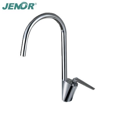 China JENOR 2021 new style products modern polishing kitchen hot single handle cold water brass faucet for sink for sale