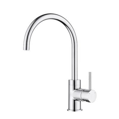 China Modern Design Thermostatic Faucets OEM Chrome In Brass Mixer Tap Single Lever Gooseneck Kitchen Faucet Water Tap CP013 for sale