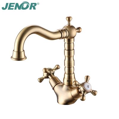 China Metered Faucets 2021 New Style Royal Antique Basin Faucet Purified Water 3 Way Bathroom Faucet Oil Rubbed Bronze for sale