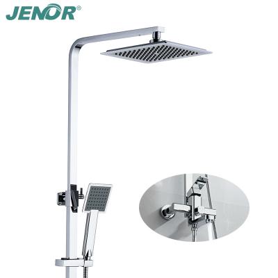 China With Sliding Bar Bathroom Shower Set Chrome Included Round Control Mixer In-Wall Rain Bath Shower Faucet Shower Head Set for sale