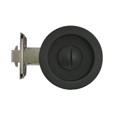 China Matte Black Double Hook Concealed Modern Sliding Recessed Wooden Door Lock 17.5cmX6.5cmX8.3cm for sale