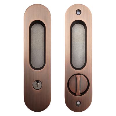 China Guangdong popular interior zinc alloy sliding door handle with lock, door handle lock set for sale