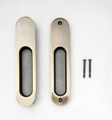 China Zinc Alloy Invisible Recessed Double Side Double Door Pull Handle , Antique Door Handles for sale