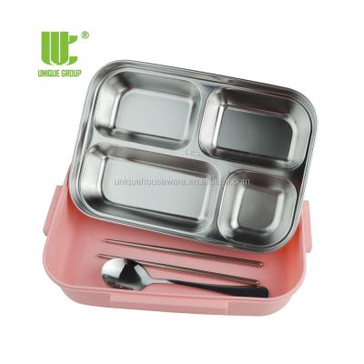 China Freshness Preservation Wholesale Food Packaging Containers 3 Compartment Portable Eco-Friendly Lunch Bento Box for sale