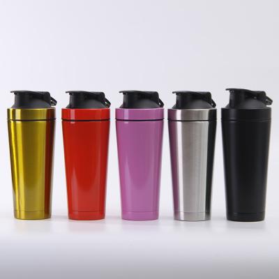 China 25oz Ice Shaker Stainless Steel Insulated Double Wall Water Bottle Viable Protein Mix Mix Cup Bottle for sale