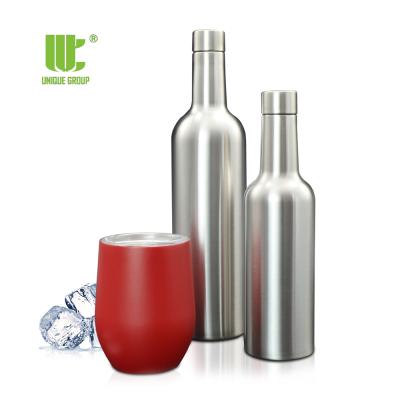 China Sustainable Group 375ml 750ml Single Airtight Vacuum Insulated Stainless Steel Portable Wine Cooler for sale