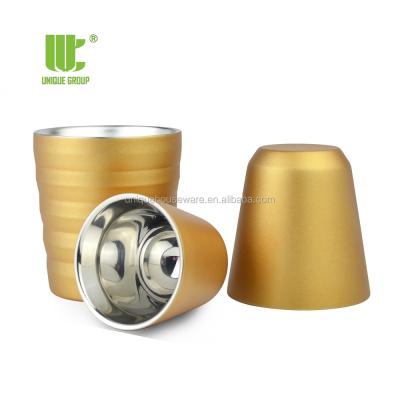 China 2020 Sustainable Best Selling Products Customize Metal Nespresso Coffee Cups Double Wall Mug for sale