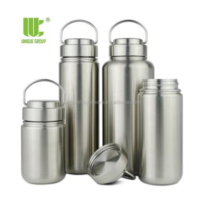 China Group 12oz 18oz 27oz 40oz Simple Single Walled Single Mouth Wide Mouth Stainless Steel Plastic Free Standing Water Bottle for sale