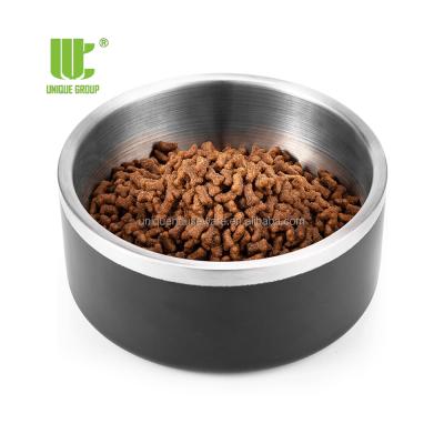 China Eco Friendly Non Toxic Stored No Obstructing Cat Dog Bowl Stainless Steel Double Healthy Wall Insulated Pet Food Feeding Bowl for sale