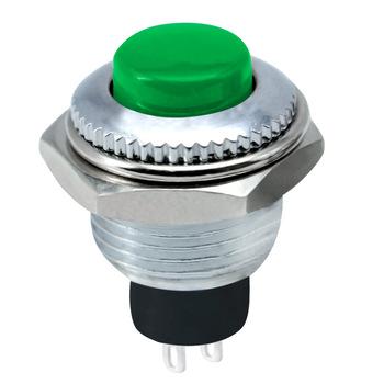 China 0.5 Inch Push Button Switch 3A 125VAC 2 Pins PB-01 PB-01-MM-G for sale