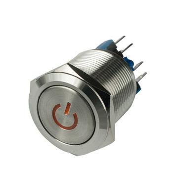 China Sensitive OFF-ON 22mm Diameter Illuminated Self Locking Metal Push Button Switch for sale