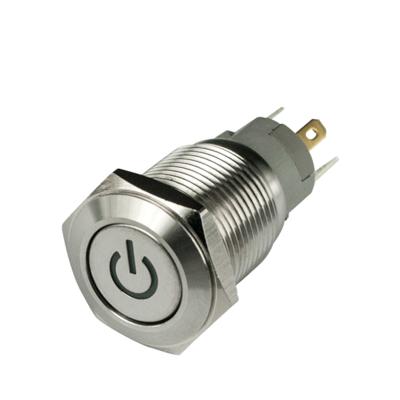 China OFF-ON HONGJU 3A 36VDC LED Metal Self-Latching ON-OFF Push Button Switch for sale