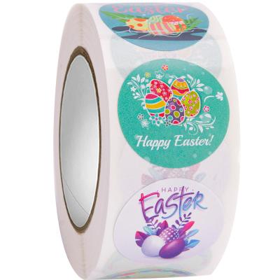 China Waterproof Easter Gift Stickers Roll Bunny Easter Egg Flowers Mixed Gift Box Envelope Stickers Self Adhesive Stickers for Easter Party for sale