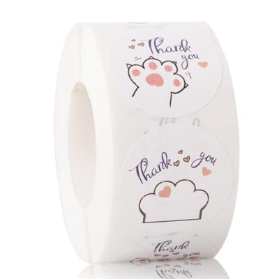 China Waterproof 500 Pcs Labels A Roll 1 Inch Thank You Small Business Circle Sticker With Candy Boxes Animal for sale