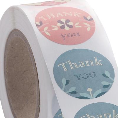 China Waterproof High Quality 1inch 500 Pcs Thank You Round Stickers Kraft Paper Thank You For Your Order Stickers for sale