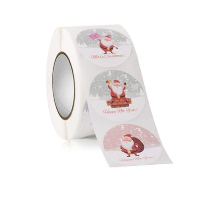 China Waterproof 1.5 Inch Thank You Stickers Christmas Gift Sticker Label Decorative Sealing Roll for sale