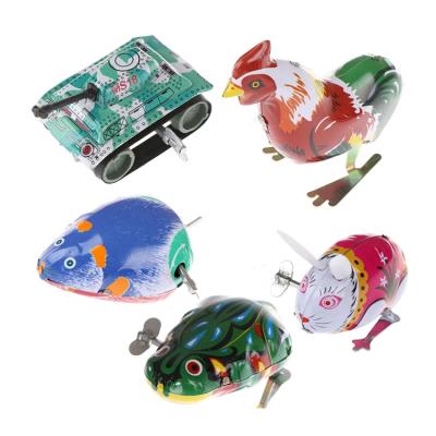 China Entertainment Toys 2022 Kids Tin Classic Wind Up Clockwork Funny Toys Vintage Jumping Toy Jumping Frog Vintage Frog Action Figures Toys for sale