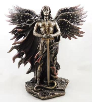 China Ancient Bronze Guardian Angel Judaism Statues Beautiful Guardian Statue Garden Guardian Statue Statue Angel Statue Statue Orthodox Religious Resin Archangel for sale