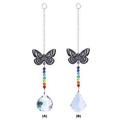 China Dropshipping China Garden Window Wedding Hanging Butterfly Crystal Pendant Prism Ball Shine DIY Decor for sale