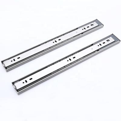 China 3 Drawer Mute Three Drawer Slider Rail 16inch Fold+Full Extension Automatic Close Fold+Full Drawer Slide Steel Heavy Duty Good Quality 3 Fold Slides for sale