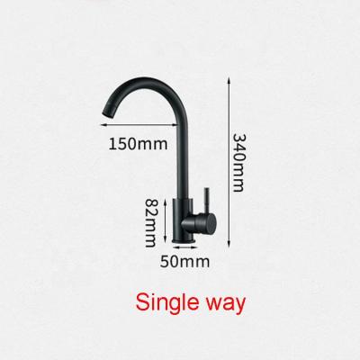 China 360 Handle 360 ​​Rotation Kitchen Faucets Single Sense Black Kitchen Faucets WaterTap Lead Surface Graphic for sale