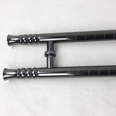 China Modern Quality Black Pull Square Handle 38mm*600mm Stainless Steel Double Sided Handle For For Veranda for sale