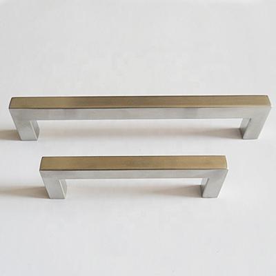 China Modern Cabinet Hardware Handle Stainless Steel Drawer Pulls For Kitchen Cupboard Pulls Bathroom Furniture Kitchen Square Long Handle for sale